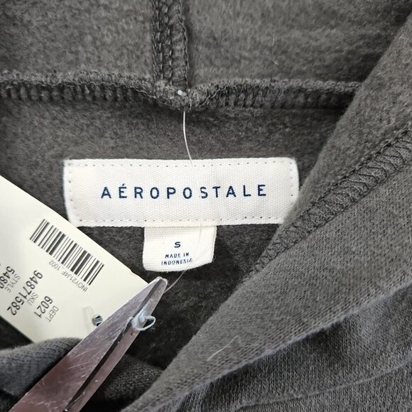 NWT Aeropostale Logo Hoodie Men's Small Grey Kangaroo Pockets NEW Original Blend - Picture 4 of 14